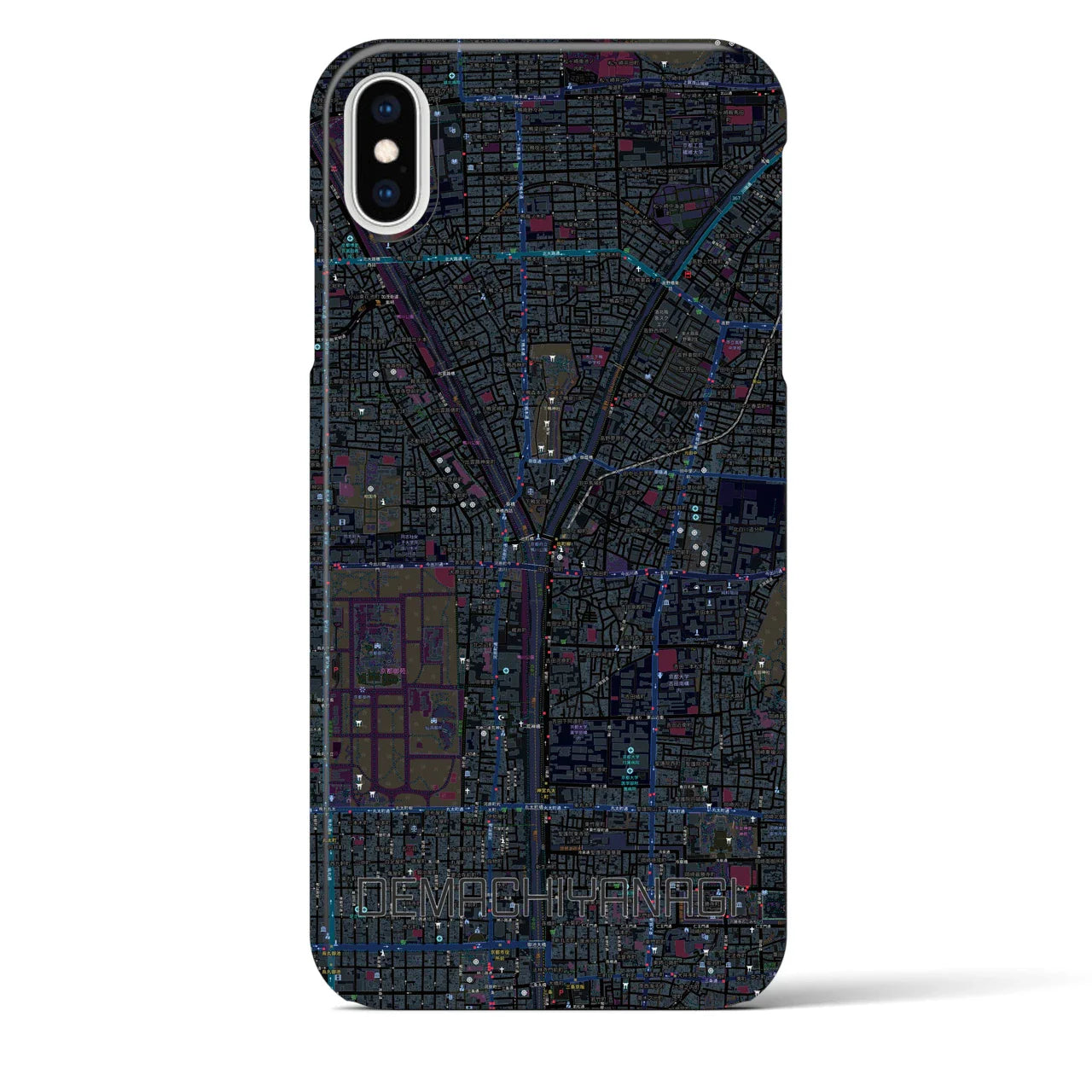 【出町柳(京都府)】地図柄iPhoneケース(バックカバータイプ)