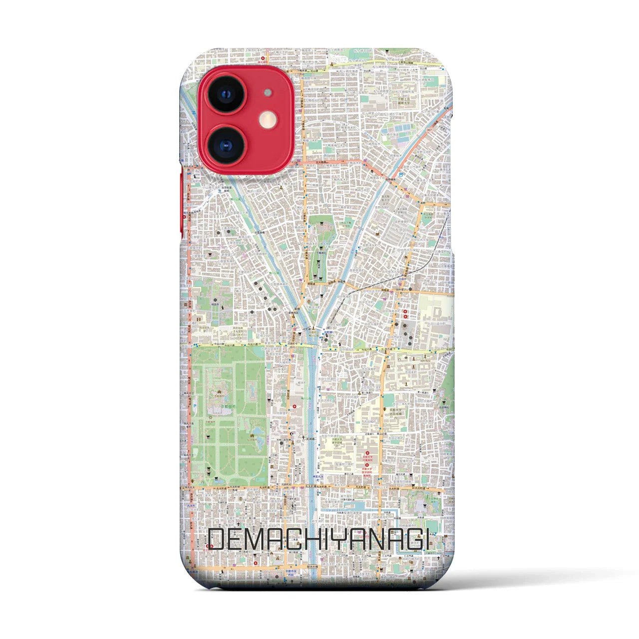 【出町柳(京都府)】地図柄iPhoneケース(バックカバータイプ)