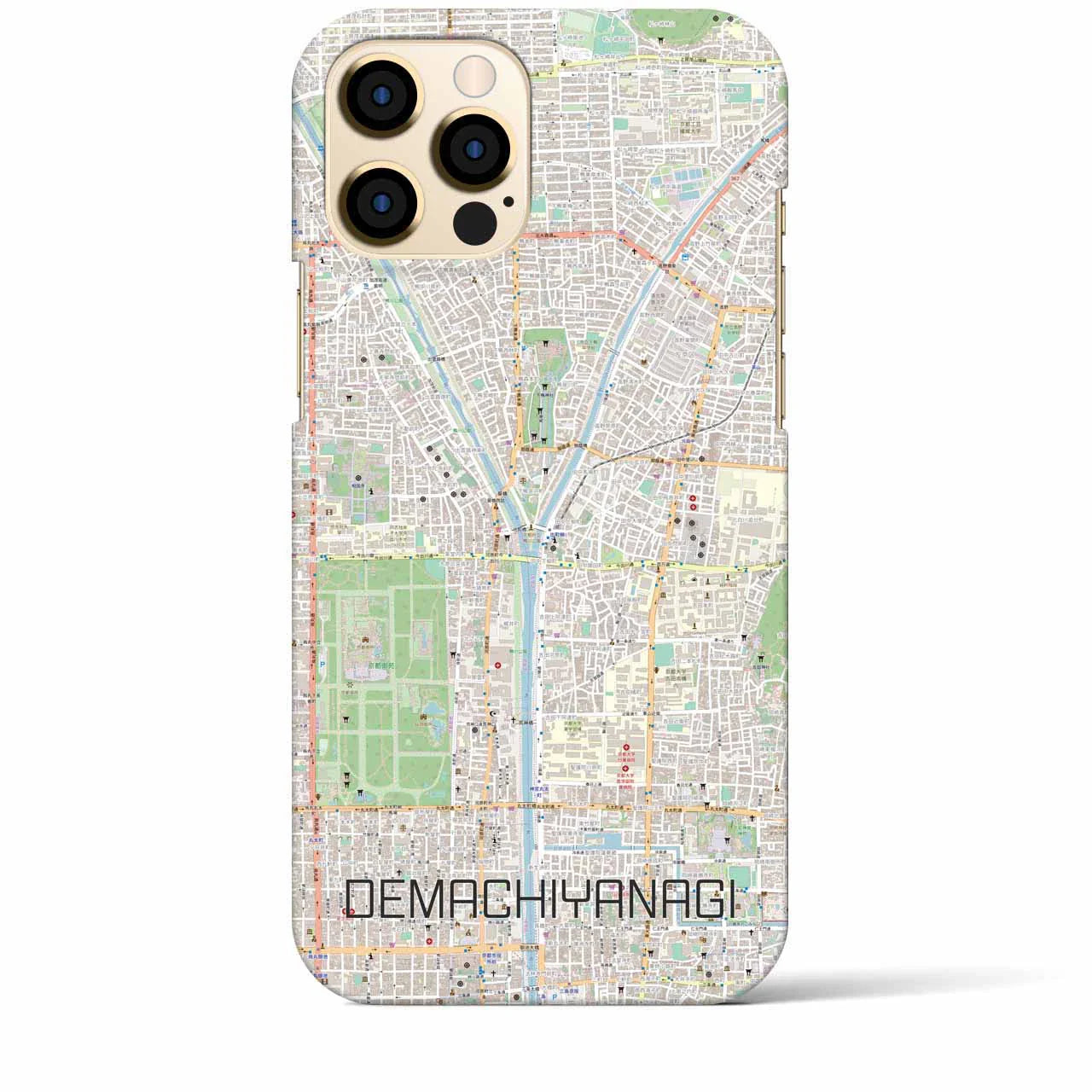 【出町柳(京都府)】地図柄iPhoneケース(バックカバータイプ)