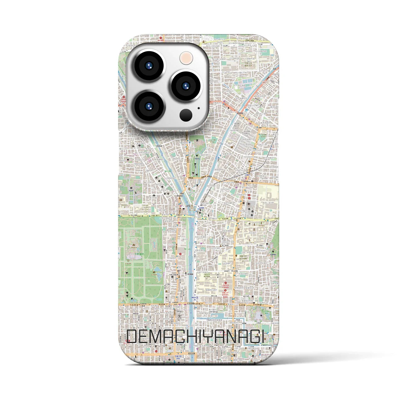 【出町柳(京都府)】地図柄iPhoneケース(バックカバータイプ)