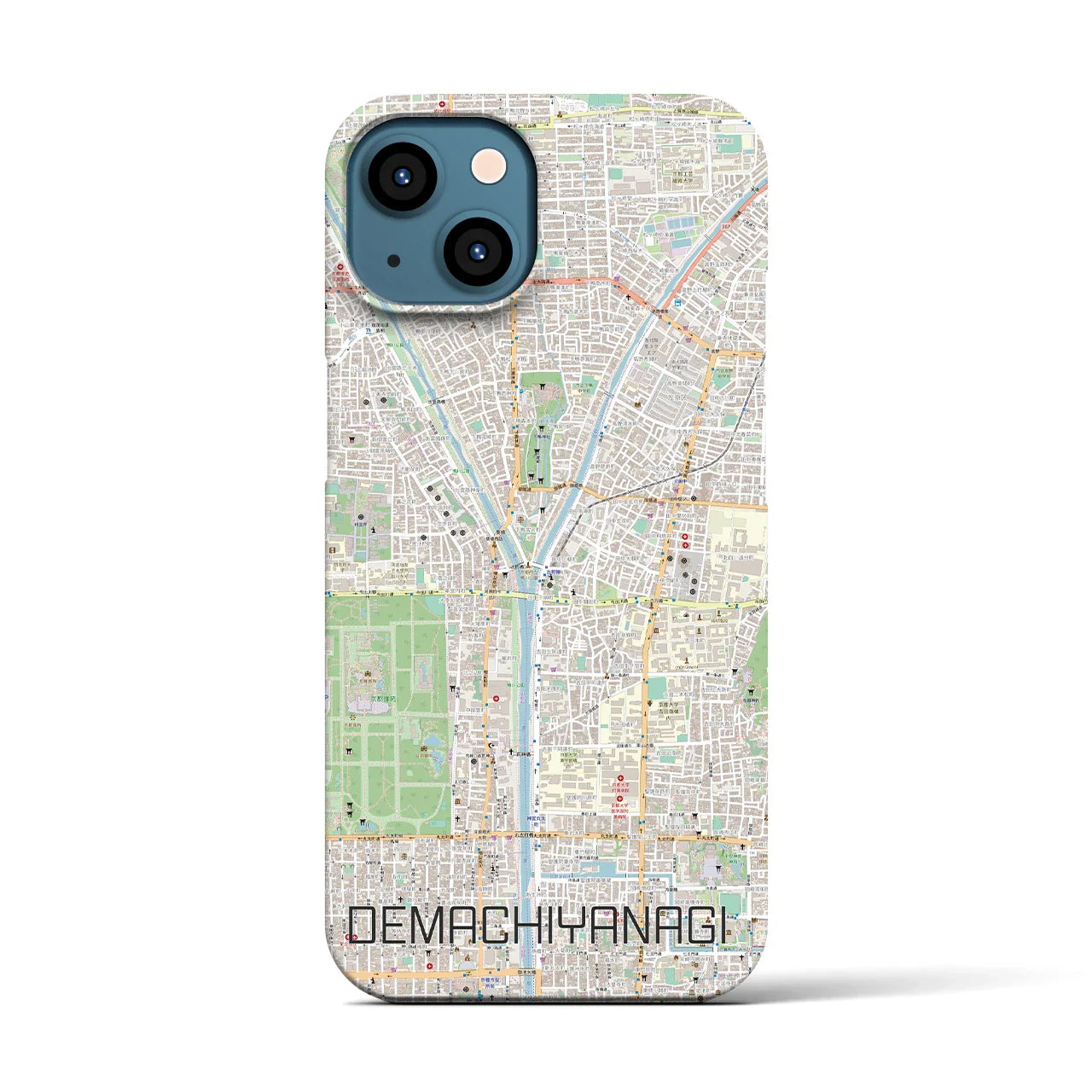 【出町柳(京都府)】地図柄iPhoneケース(バックカバータイプ)