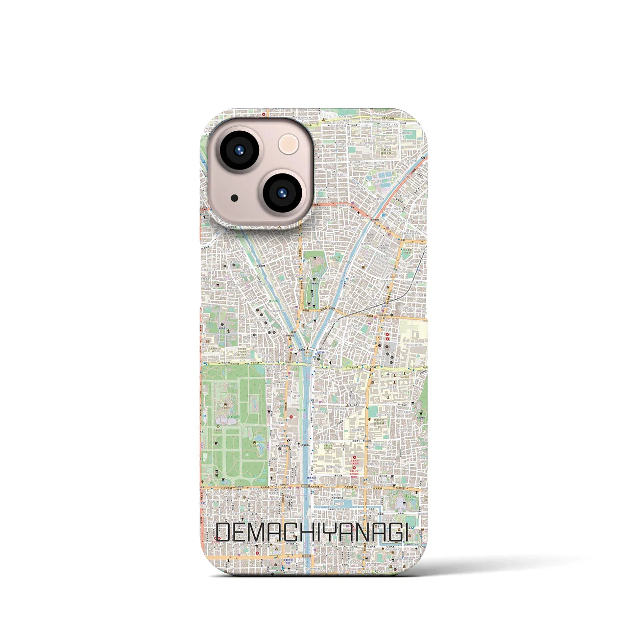 【出町柳(京都府)】地図柄iPhoneケース(バックカバータイプ)