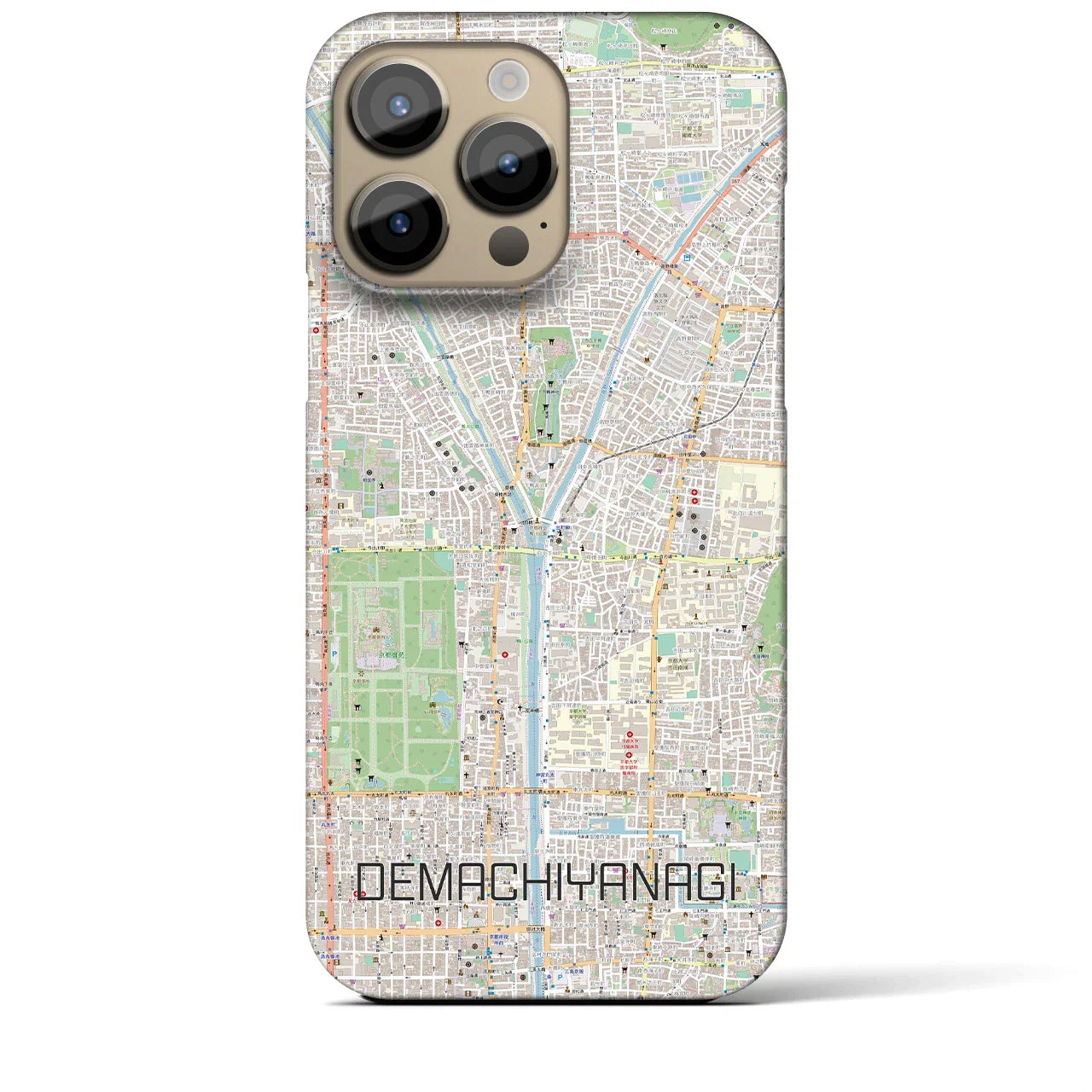 【出町柳(京都府)】地図柄iPhoneケース(バックカバータイプ)