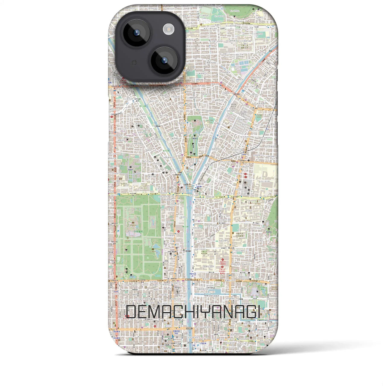 【出町柳(京都府)】地図柄iPhoneケース(バックカバータイプ)