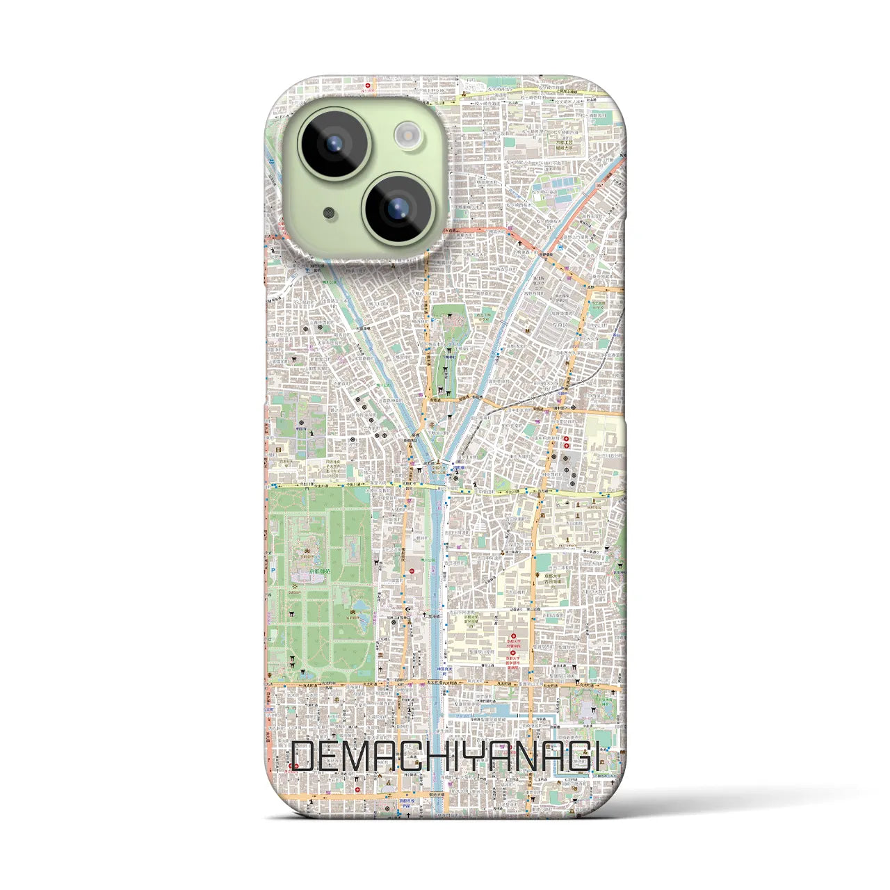 【出町柳(京都府)】地図柄iPhoneケース(バックカバータイプ)