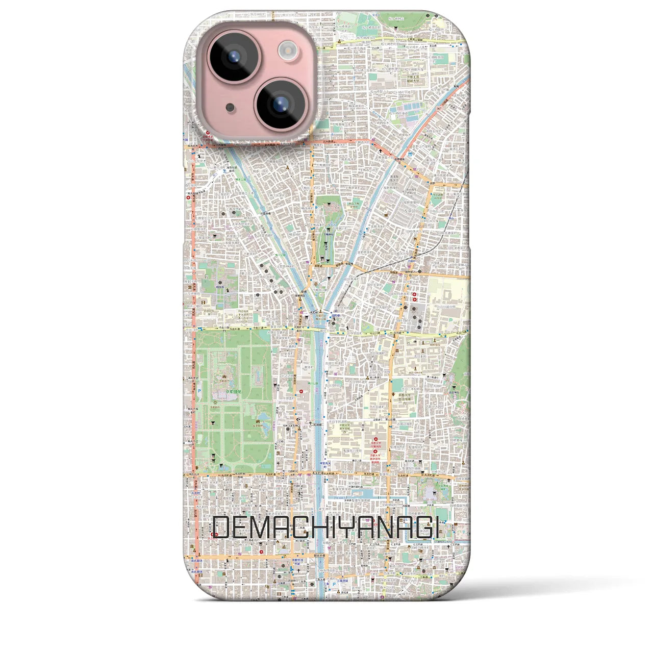 【出町柳(京都府)】地図柄iPhoneケース(バックカバータイプ)