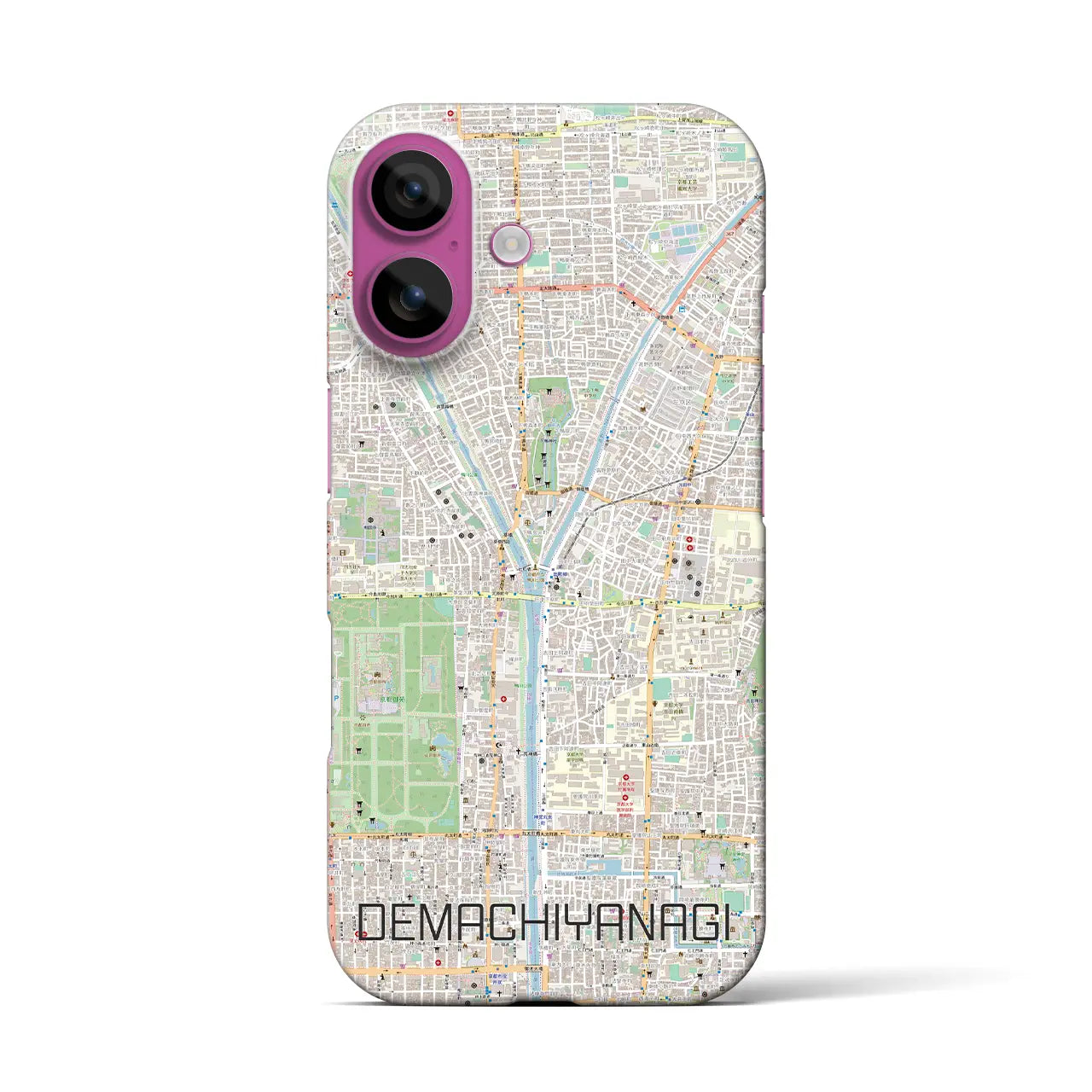 【出町柳(京都府)】地図柄iPhoneケース(バックカバータイプ)