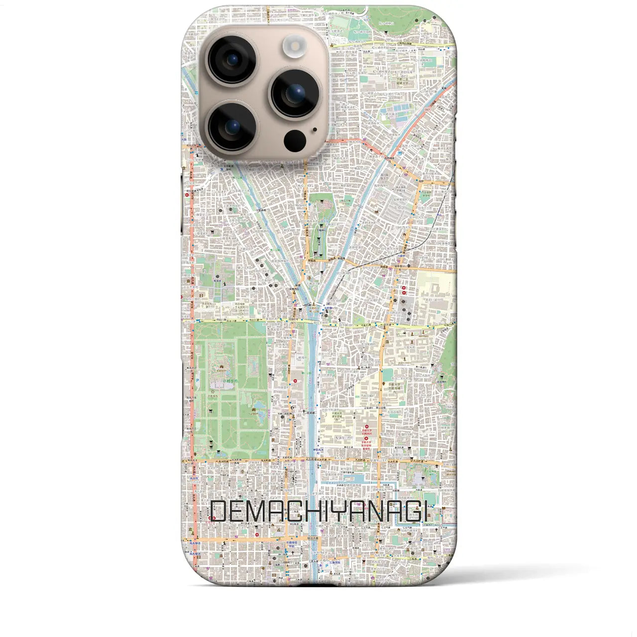 【出町柳(京都府)】地図柄iPhoneケース(バックカバータイプ)