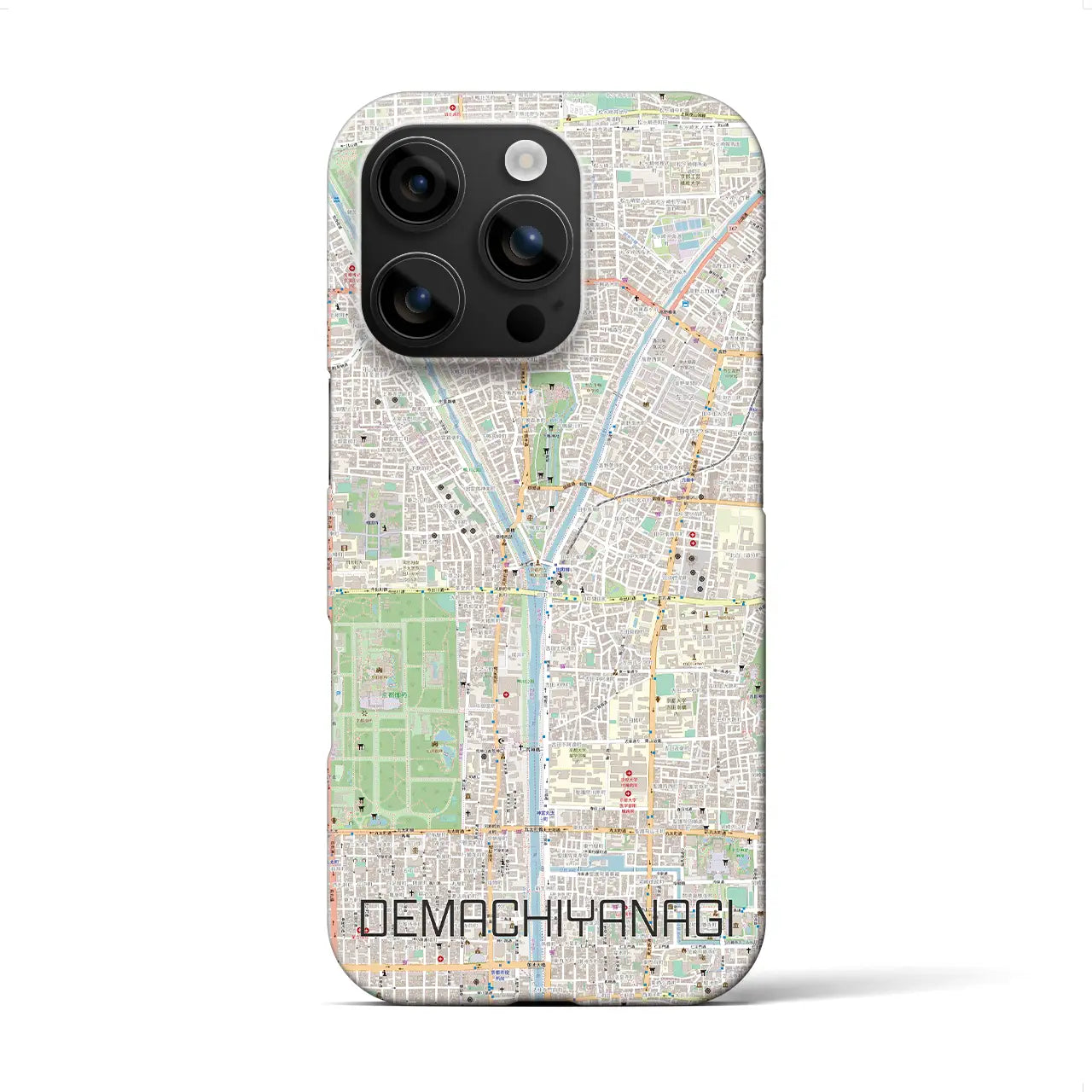 【出町柳(京都府)】地図柄iPhoneケース(バックカバータイプ)
