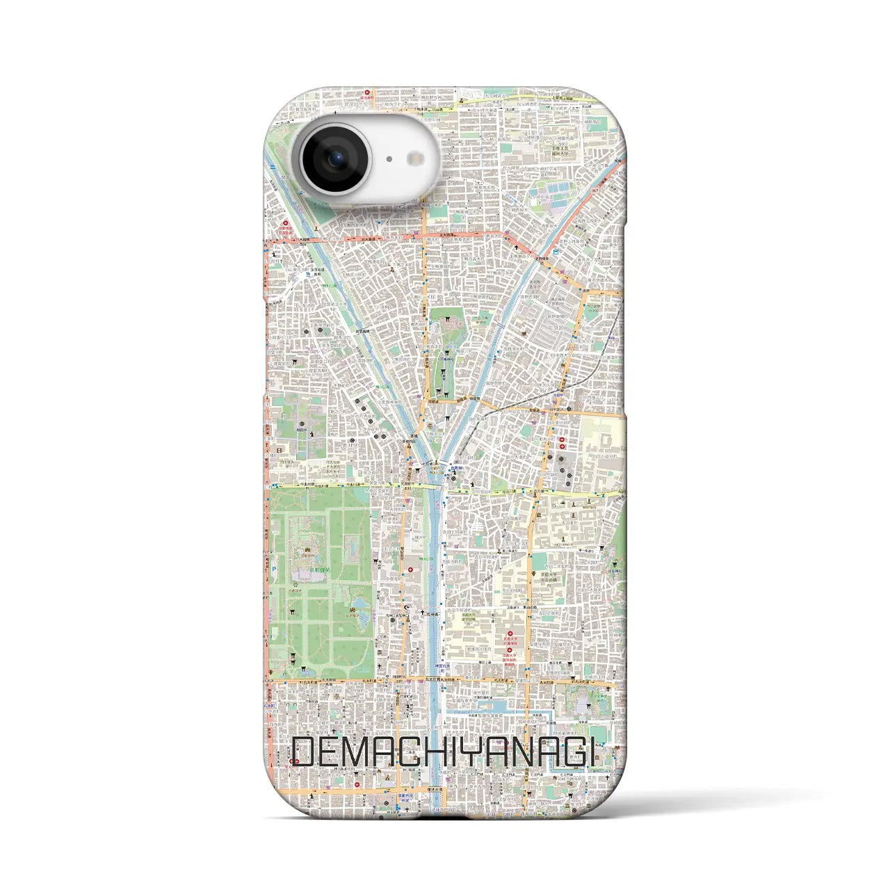 【出町柳(京都府)】地図柄iPhoneケース(バックカバータイプ)