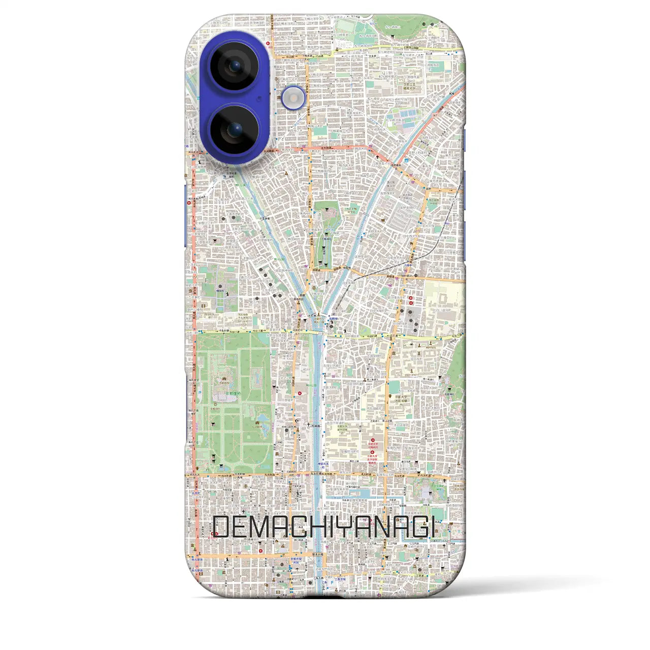 【出町柳(京都府)】地図柄iPhoneケース(バックカバータイプ)ブラック・iPhone 16 Pro Max 用