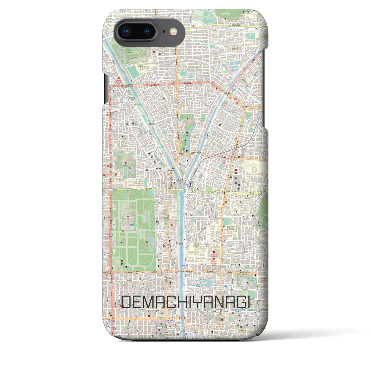 【出町柳(京都府)】地図柄iPhoneケース(バックカバータイプ)