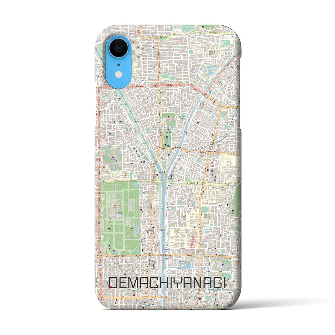 【出町柳(京都府)】地図柄iPhoneケース(バックカバータイプ)