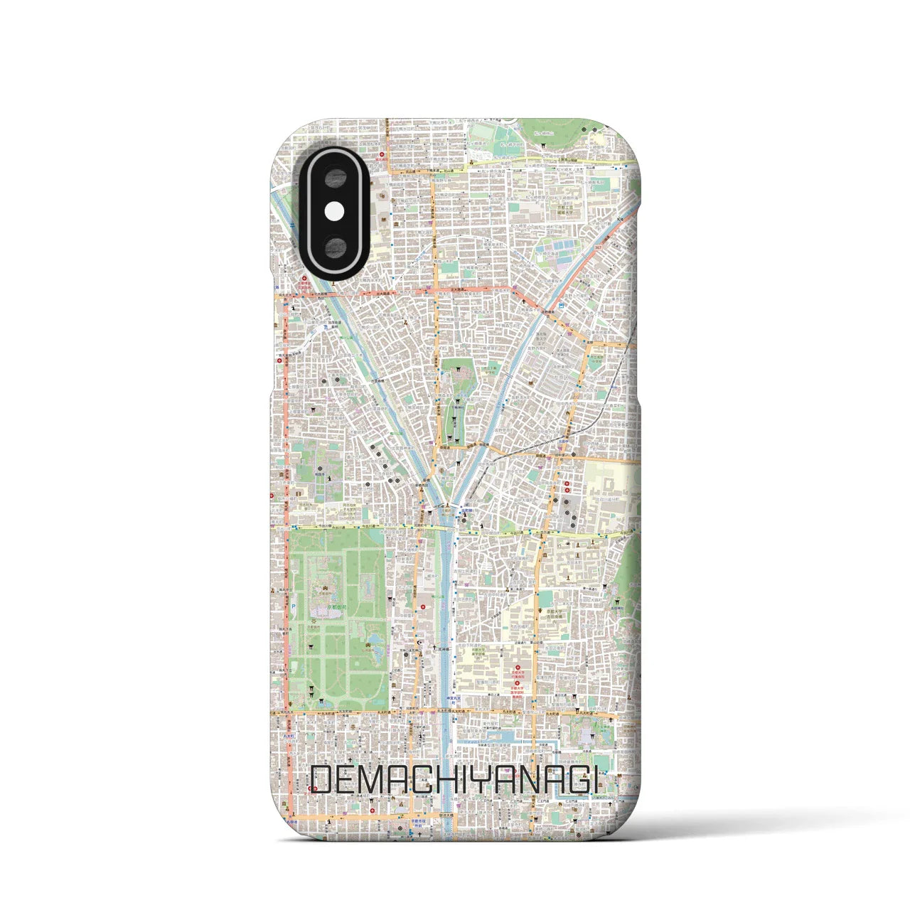 【出町柳(京都府)】地図柄iPhoneケース(バックカバータイプ)