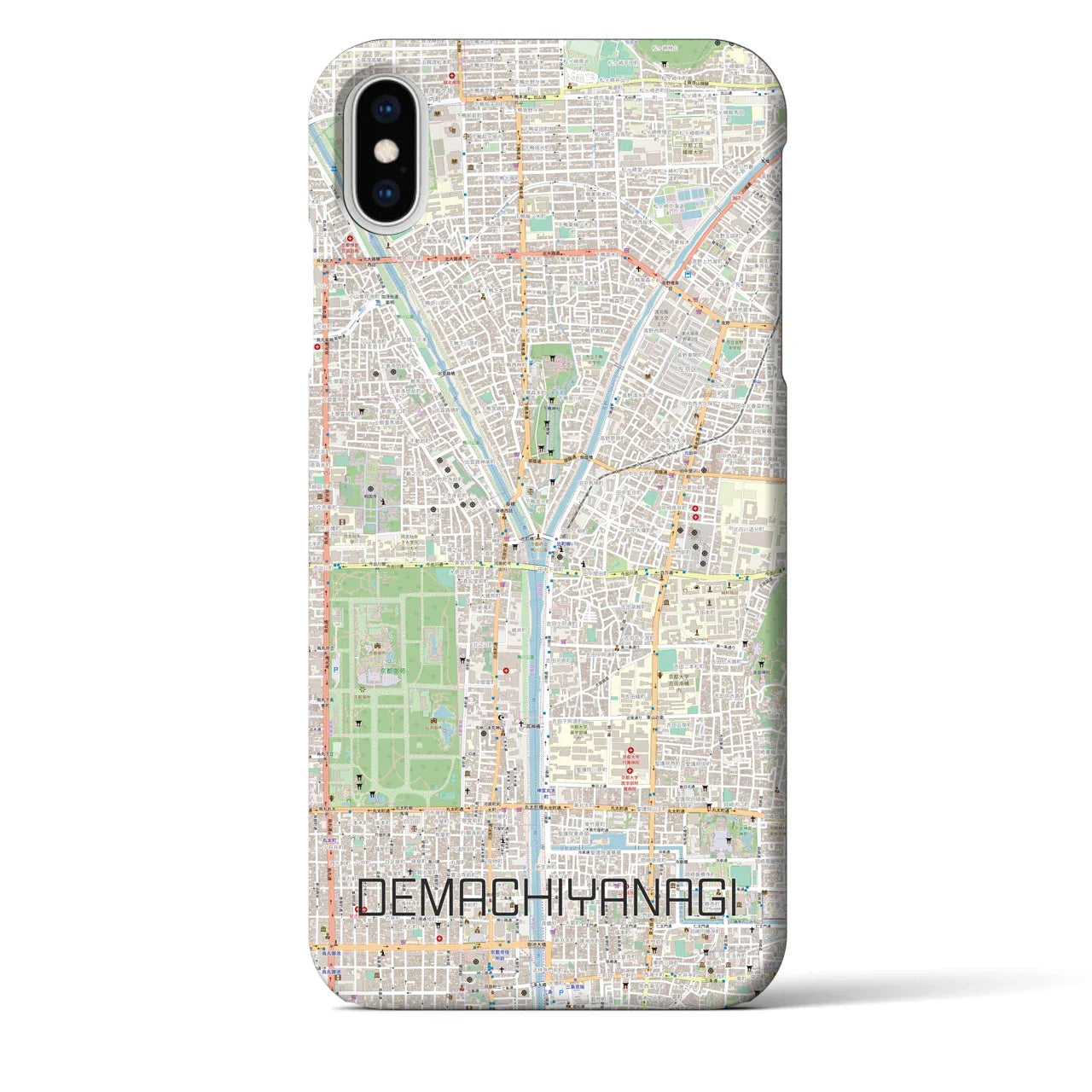 【出町柳(京都府)】地図柄iPhoneケース(バックカバータイプ)