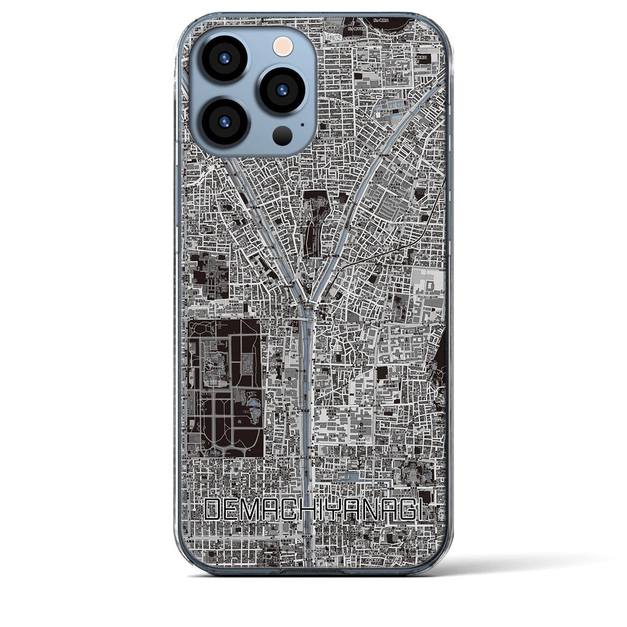 【出町柳(京都府)】地図柄iPhoneケース(クリアタイプ)