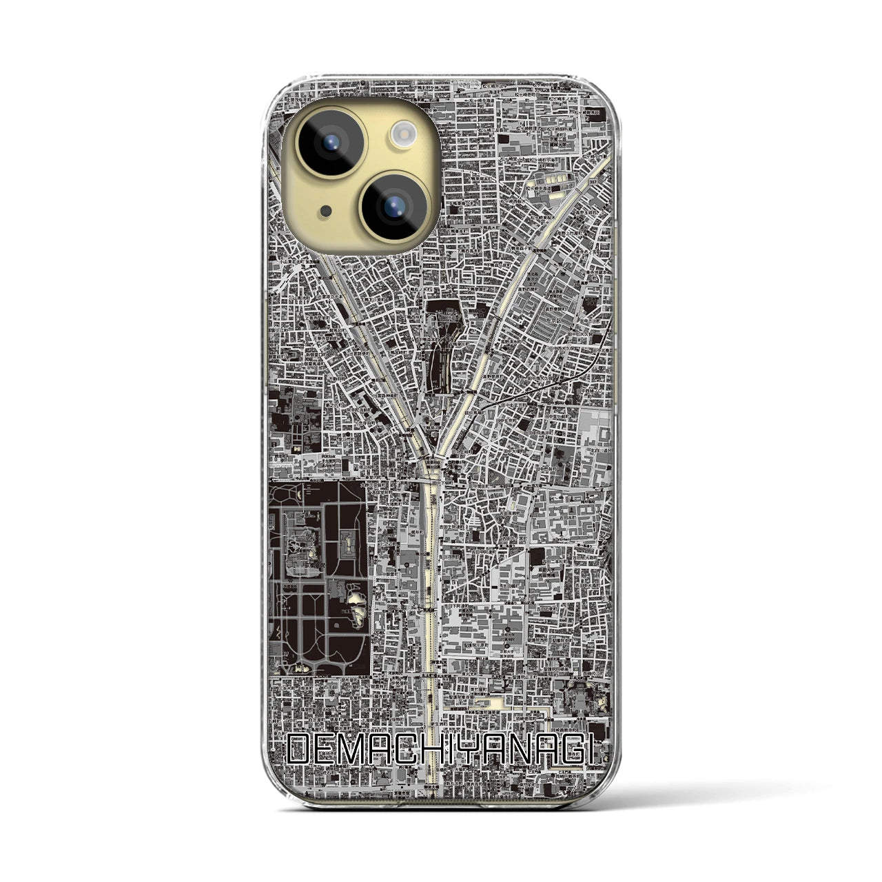 【出町柳(京都府)】地図柄iPhoneケース(クリアタイプ)