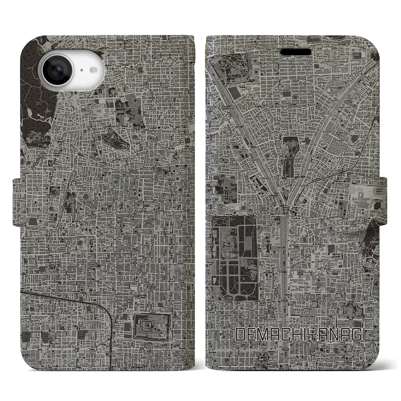 【出町柳(京都府)】地図柄iPhoneケース(手帳タイプ)