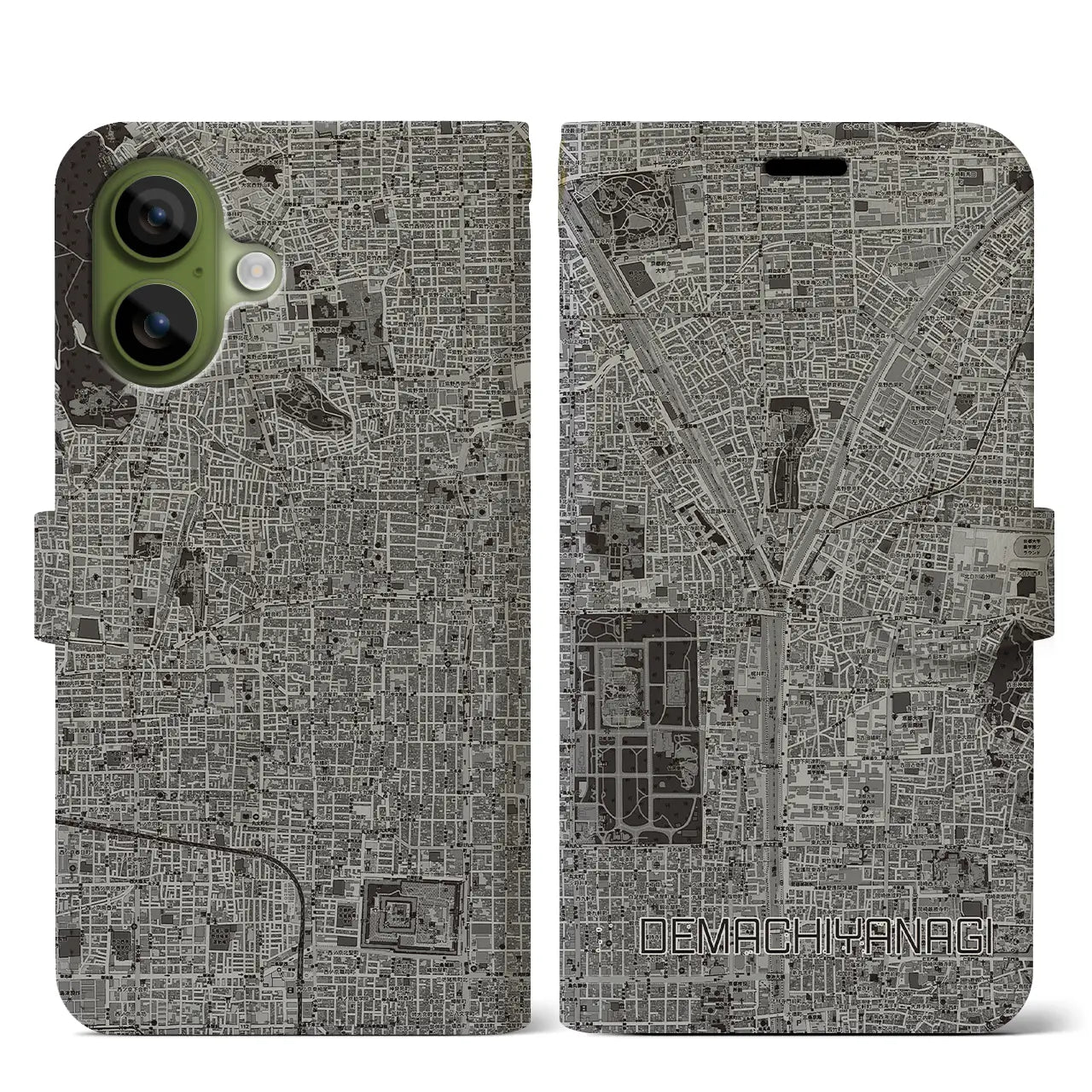 【出町柳(京都府)】地図柄iPhoneケース(手帳タイプ)