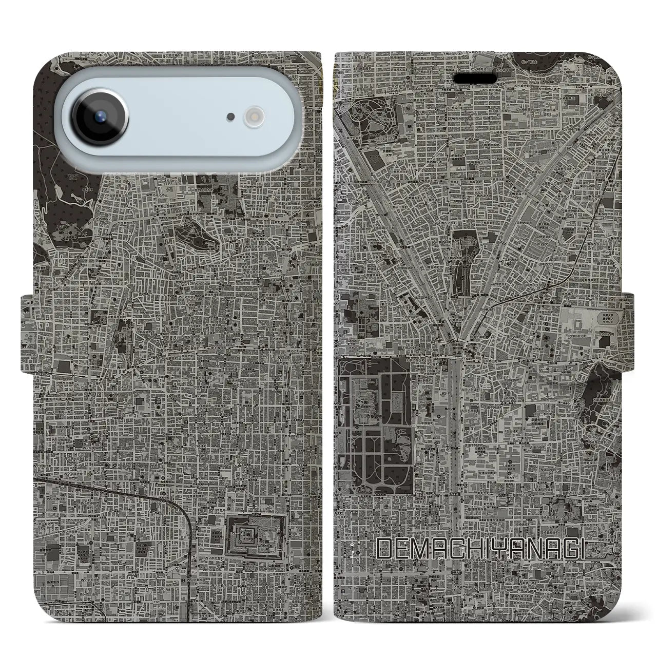 【出町柳(京都府)】地図柄iPhoneケース(手帳タイプ)