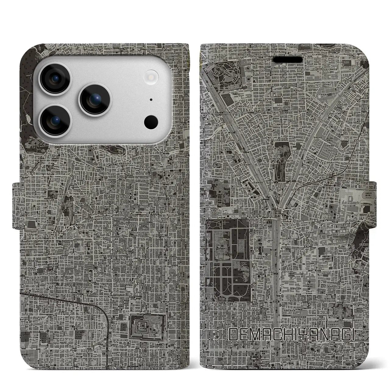 【出町柳(京都府)】地図柄iPhoneケース(手帳タイプ)