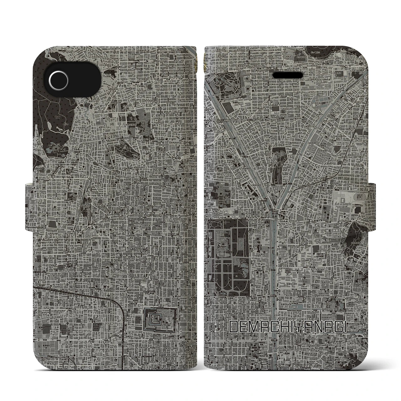 【出町柳(京都府)】地図柄iPhoneケース(手帳タイプ)