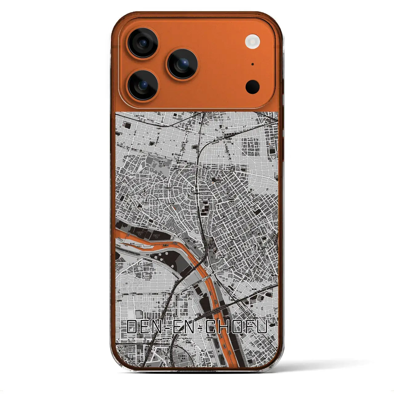 【田園調布(東京都)】地図柄iPhoneケース(クリアタイプ)モノトーン・iPhone 17 Pro Max 用
