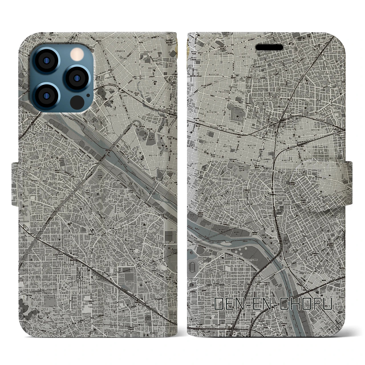 【田園調布(東京都)】地図柄iPhoneケース(手帳タイプ)
