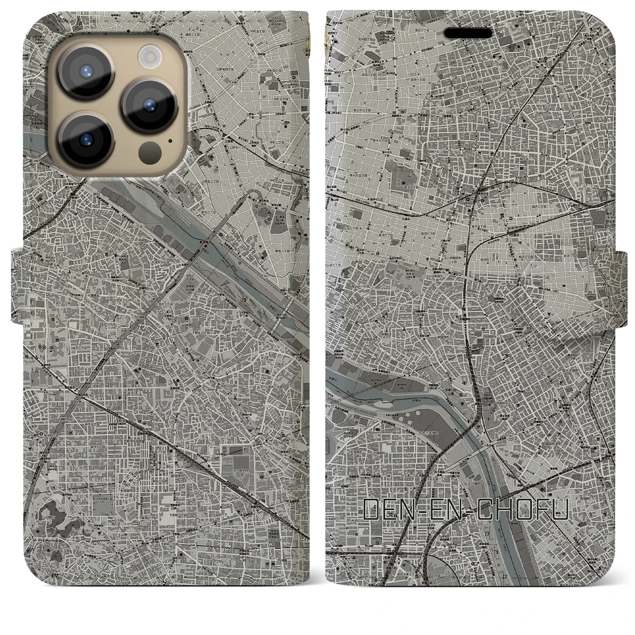 【田園調布(東京都)】地図柄iPhoneケース(手帳タイプ)