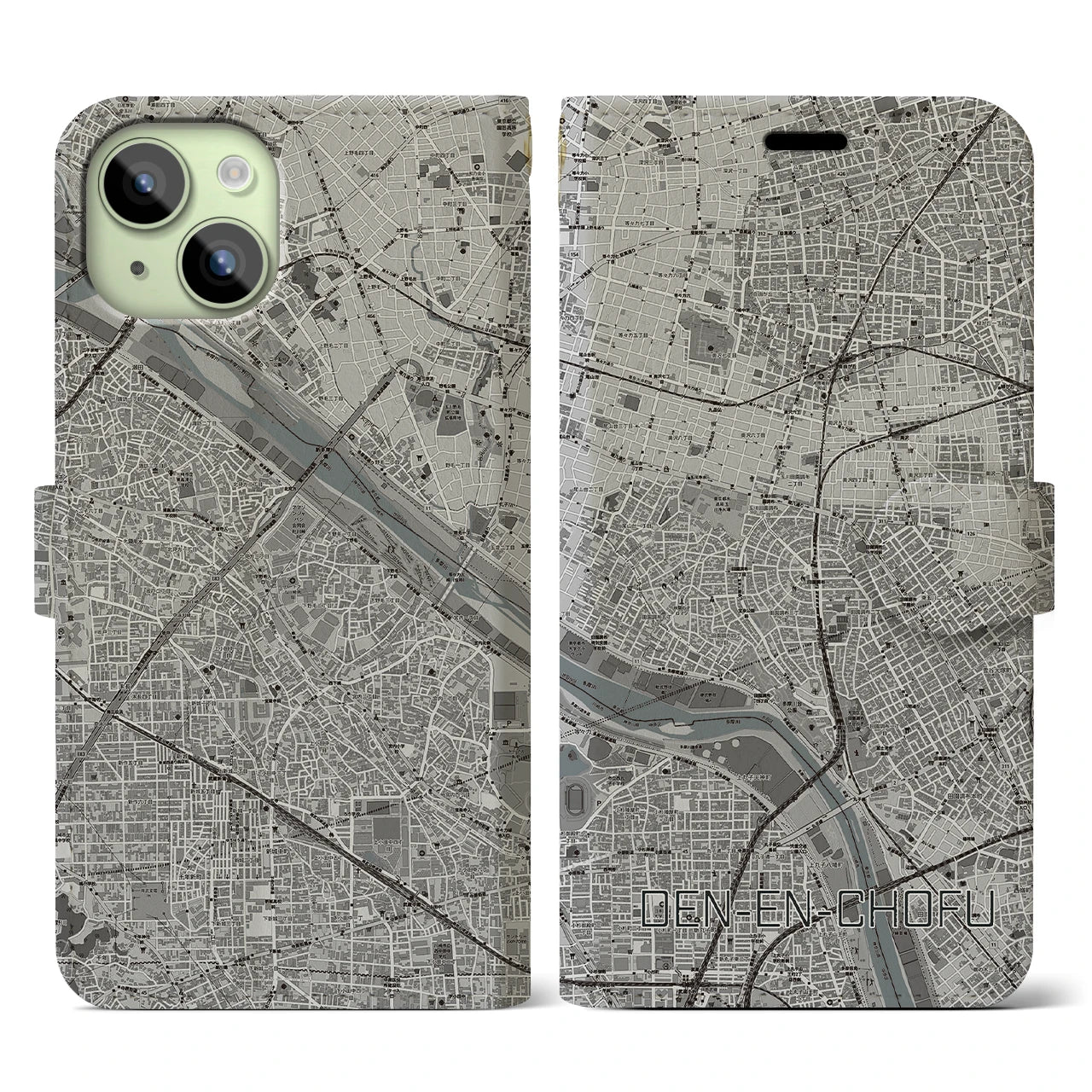 【田園調布(東京都)】地図柄iPhoneケース(手帳タイプ)
