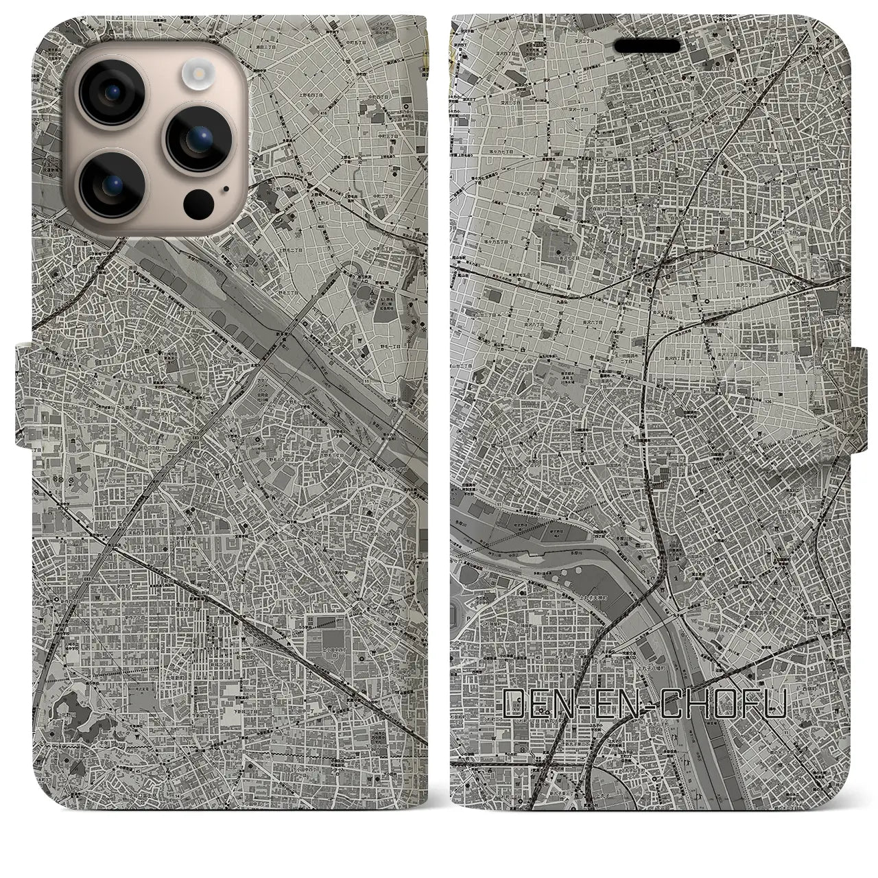 【田園調布(東京都)】地図柄iPhoneケース(手帳タイプ)