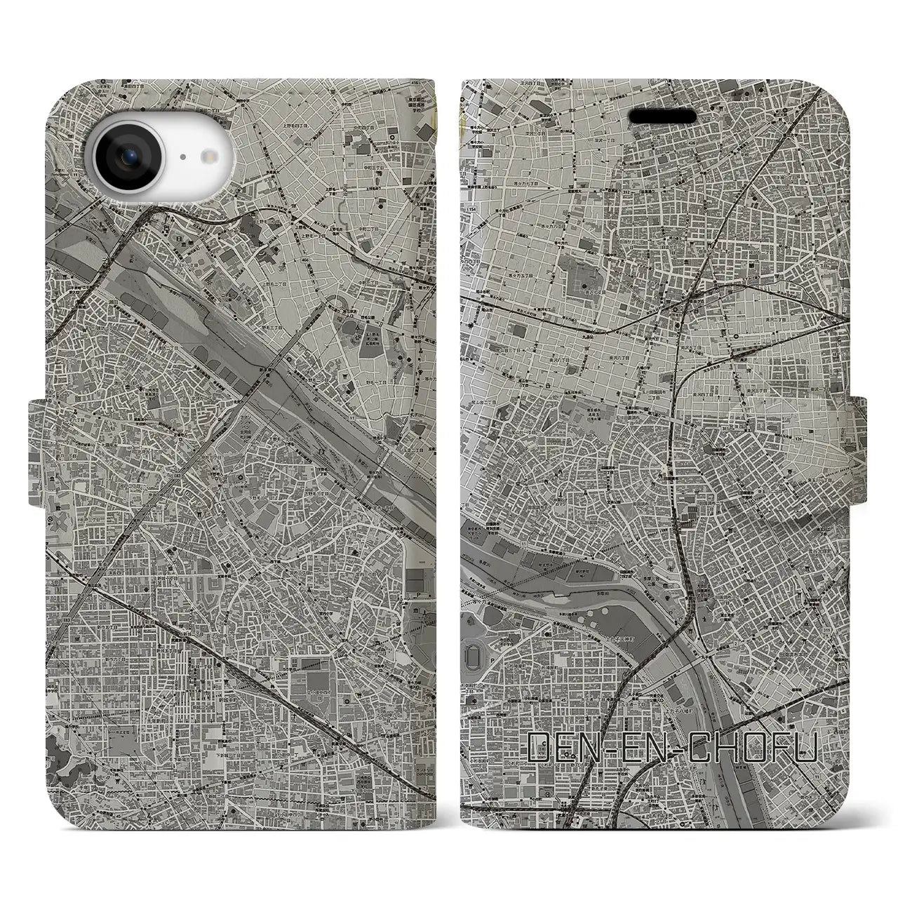 【田園調布(東京都)】地図柄iPhoneケース(手帳タイプ)