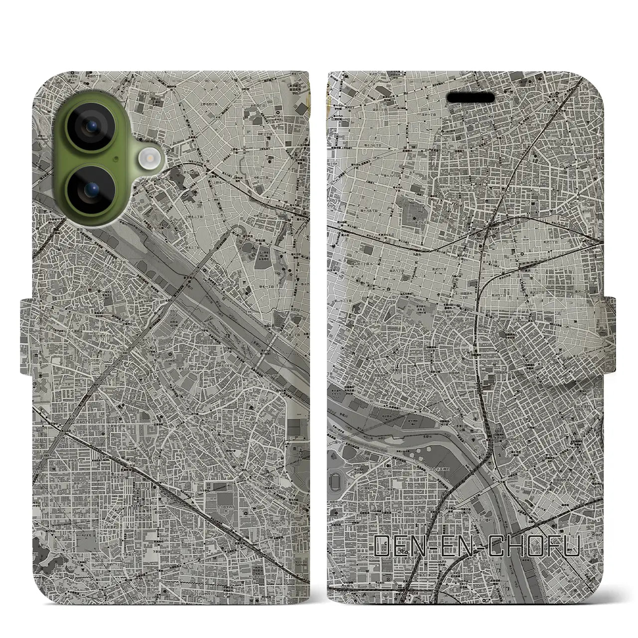 【田園調布(東京都)】地図柄iPhoneケース(手帳タイプ)