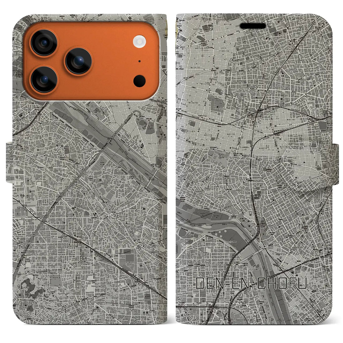 【田園調布(東京都)】地図柄iPhoneケース(手帳タイプ)