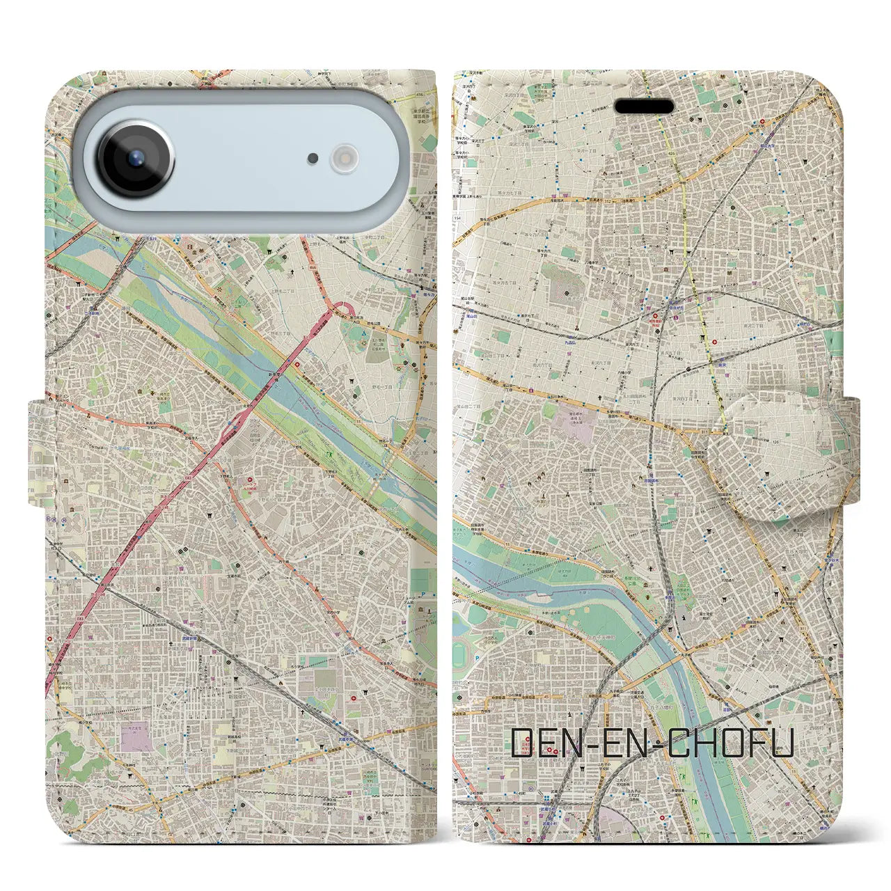 【田園調布(東京都)】地図柄iPhoneケース(手帳タイプ)