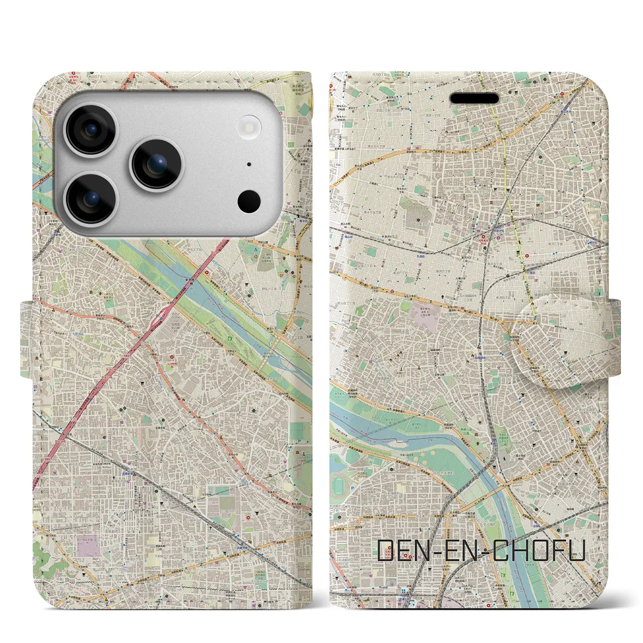 【田園調布(東京都)】地図柄iPhoneケース(手帳タイプ)