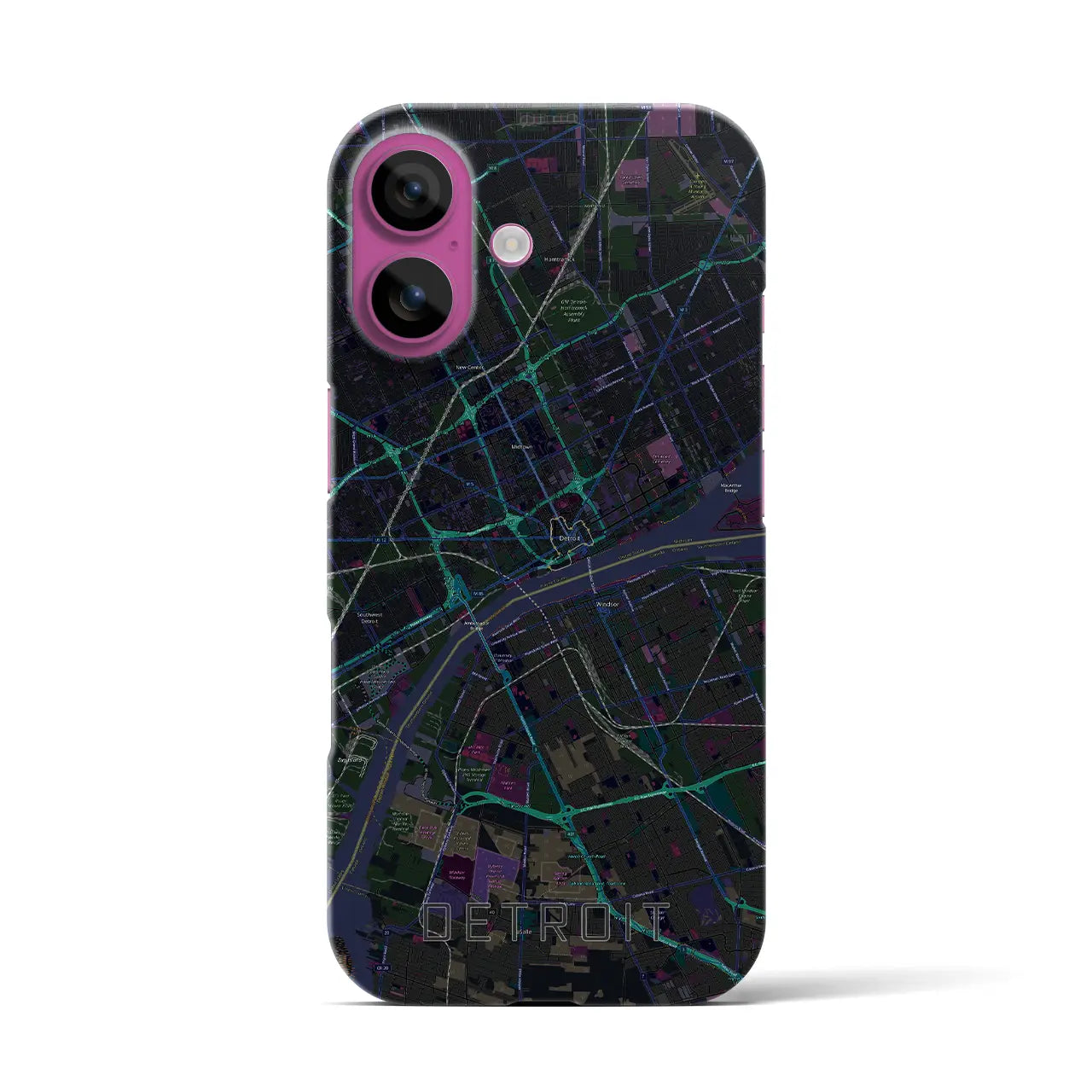 【デトロイト(アメリカ)】地図柄iPhoneケース(バックカバータイプ)
