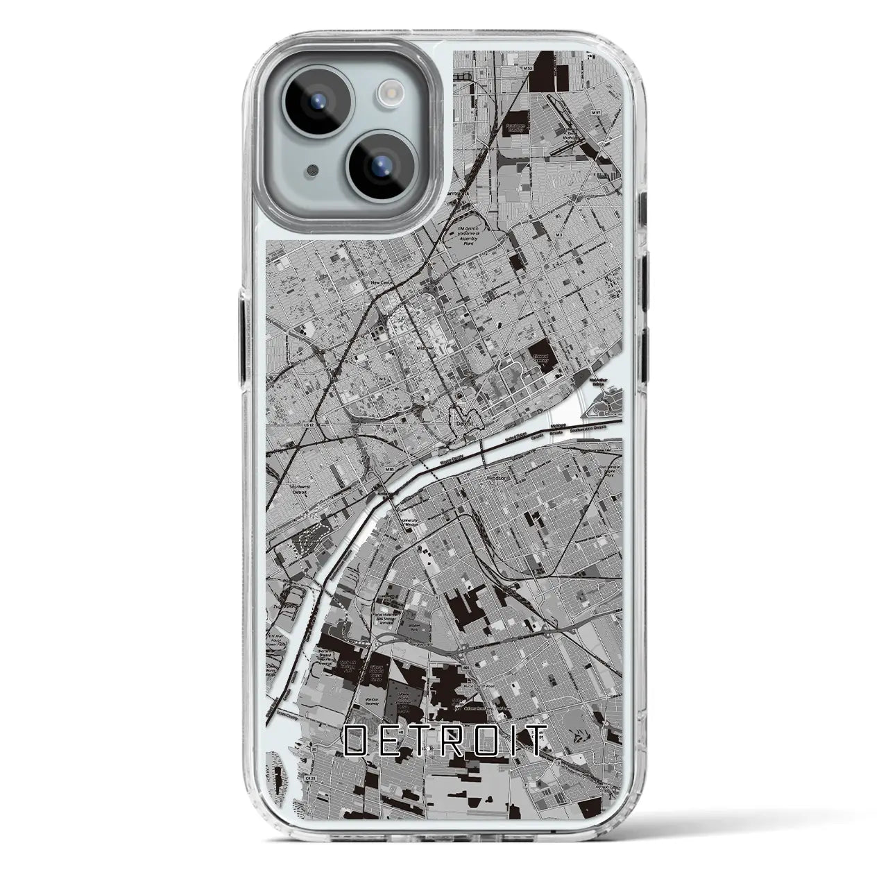 【デトロイト(アメリカ)】地図柄iPhoneケース(MagSafeタイプ)