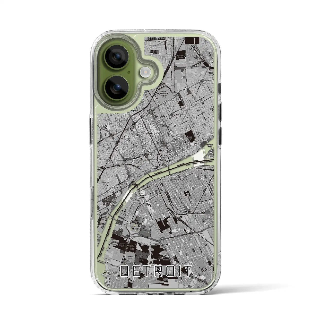 【デトロイト(アメリカ)】地図柄iPhoneケース(MagSafeタイプ)
