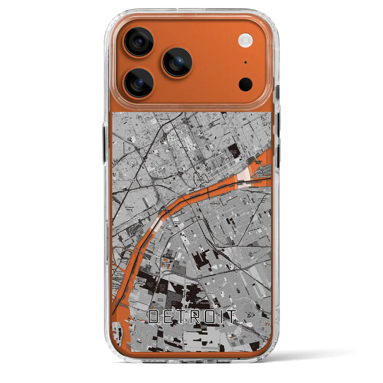 【デトロイト(アメリカ)】地図柄iPhoneケース(MagSafeタイプ)