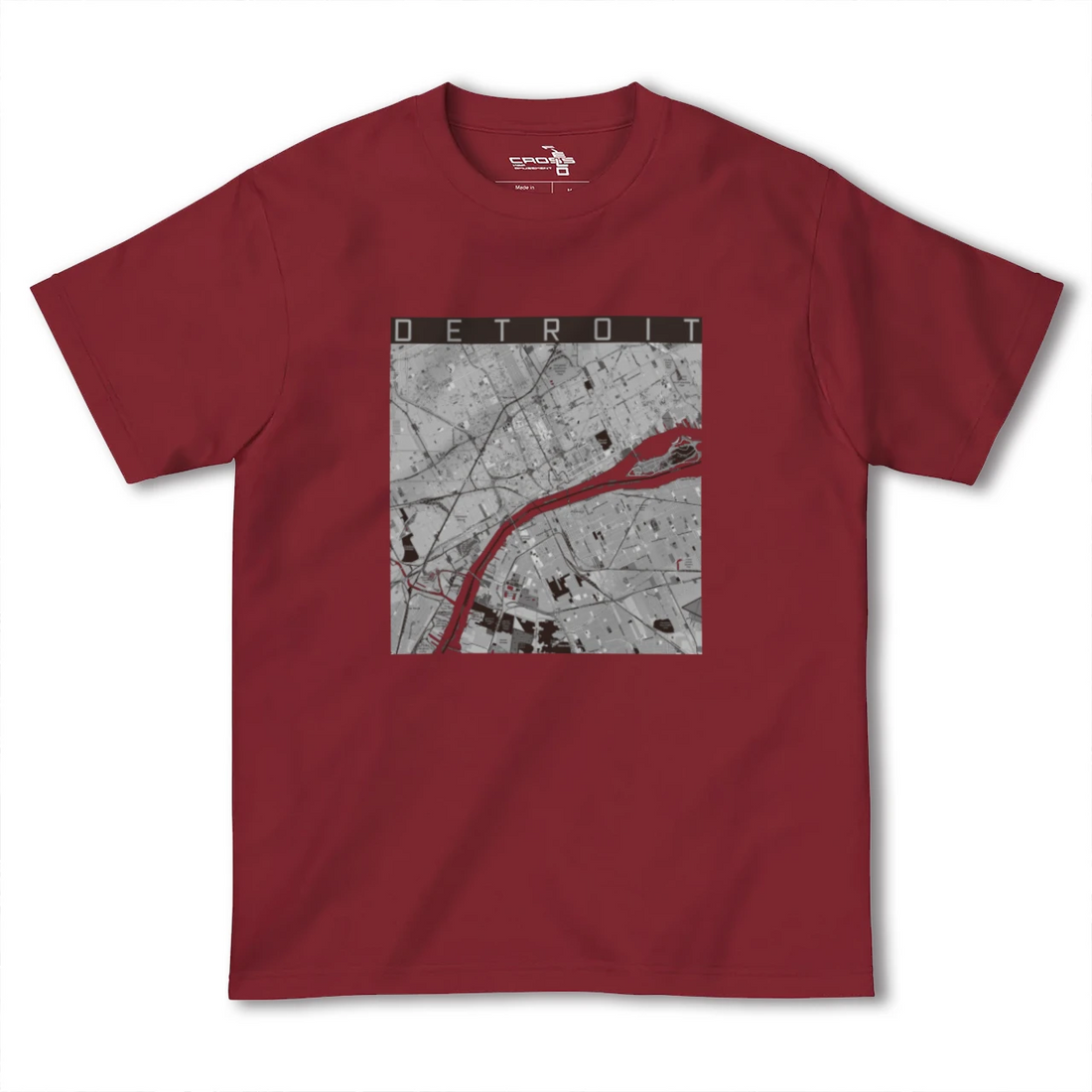 【デトロイト(アメリカ)】地図柄ヘビーウェイトTシャツ