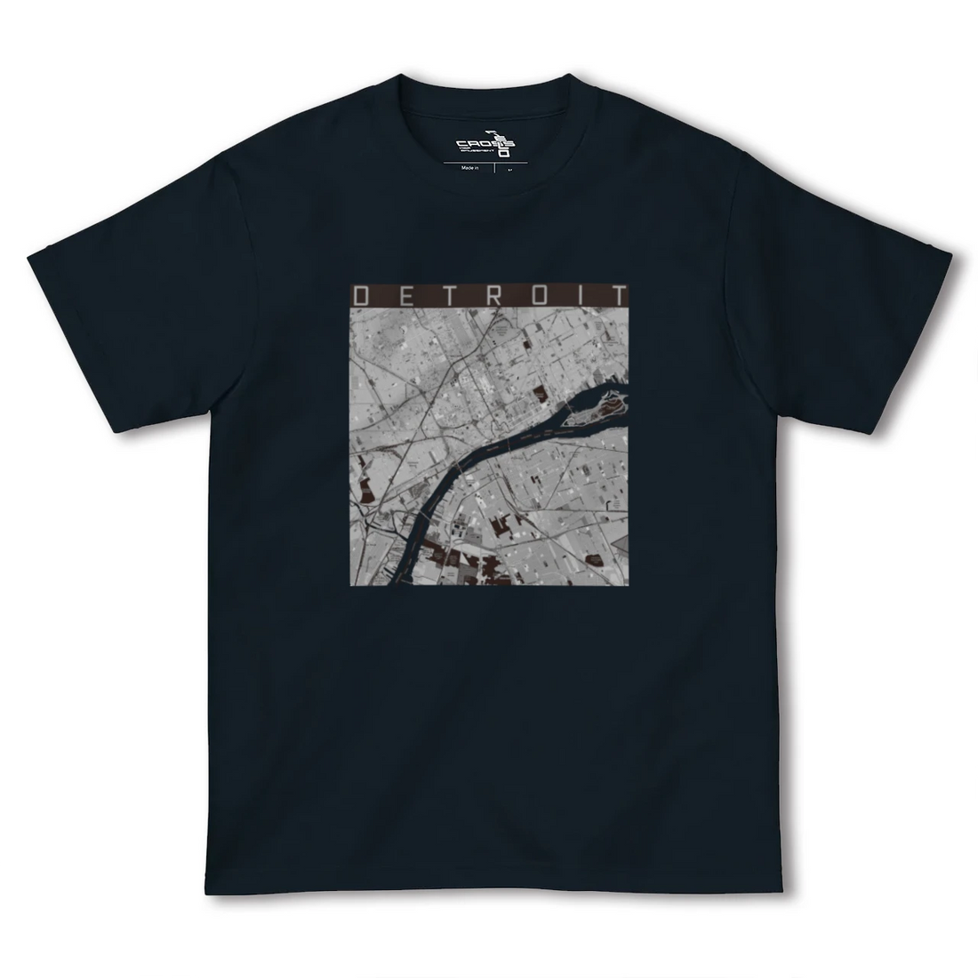 【デトロイト(アメリカ)】地図柄ヘビーウェイトTシャツ
