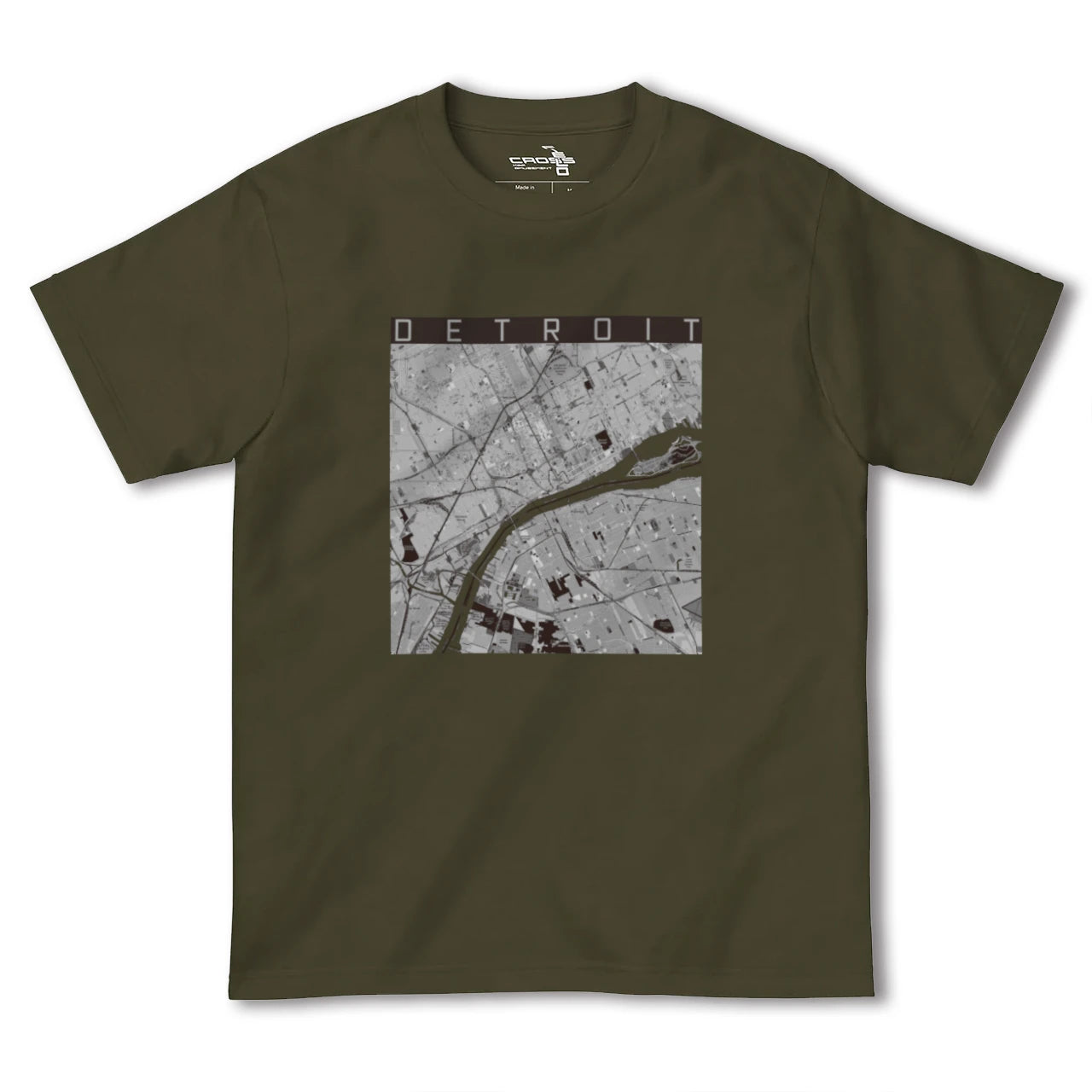 【デトロイト(アメリカ)】地図柄ヘビーウェイトTシャツ