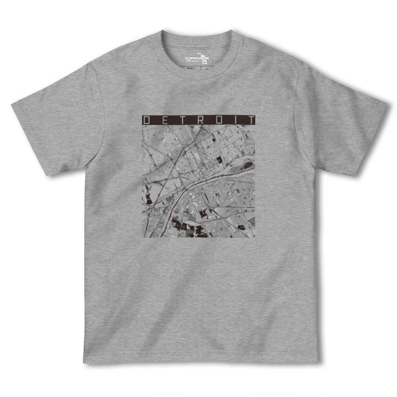 【デトロイト(アメリカ)】地図柄ヘビーウェイトTシャツ
