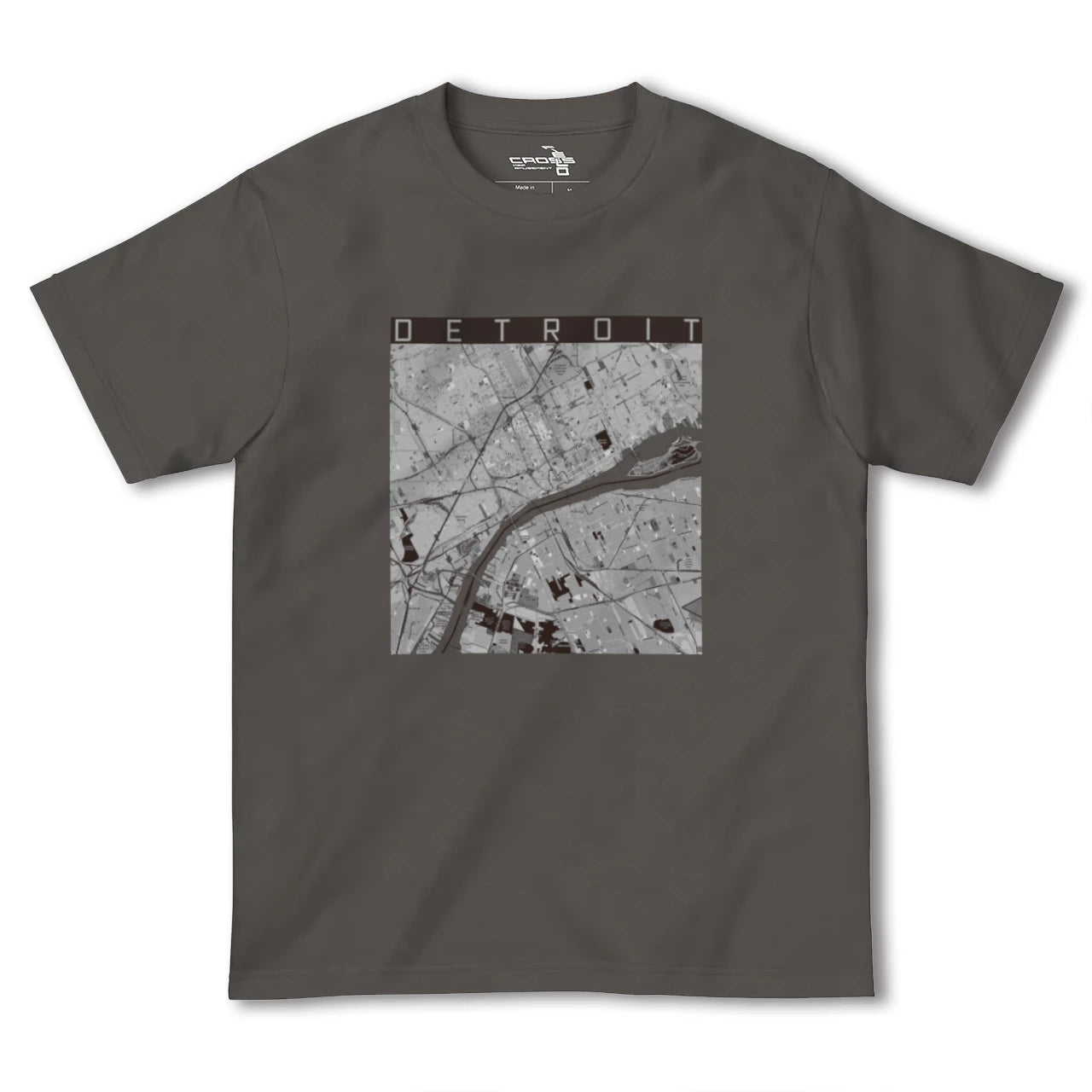 【デトロイト(アメリカ)】地図柄ヘビーウェイトTシャツ