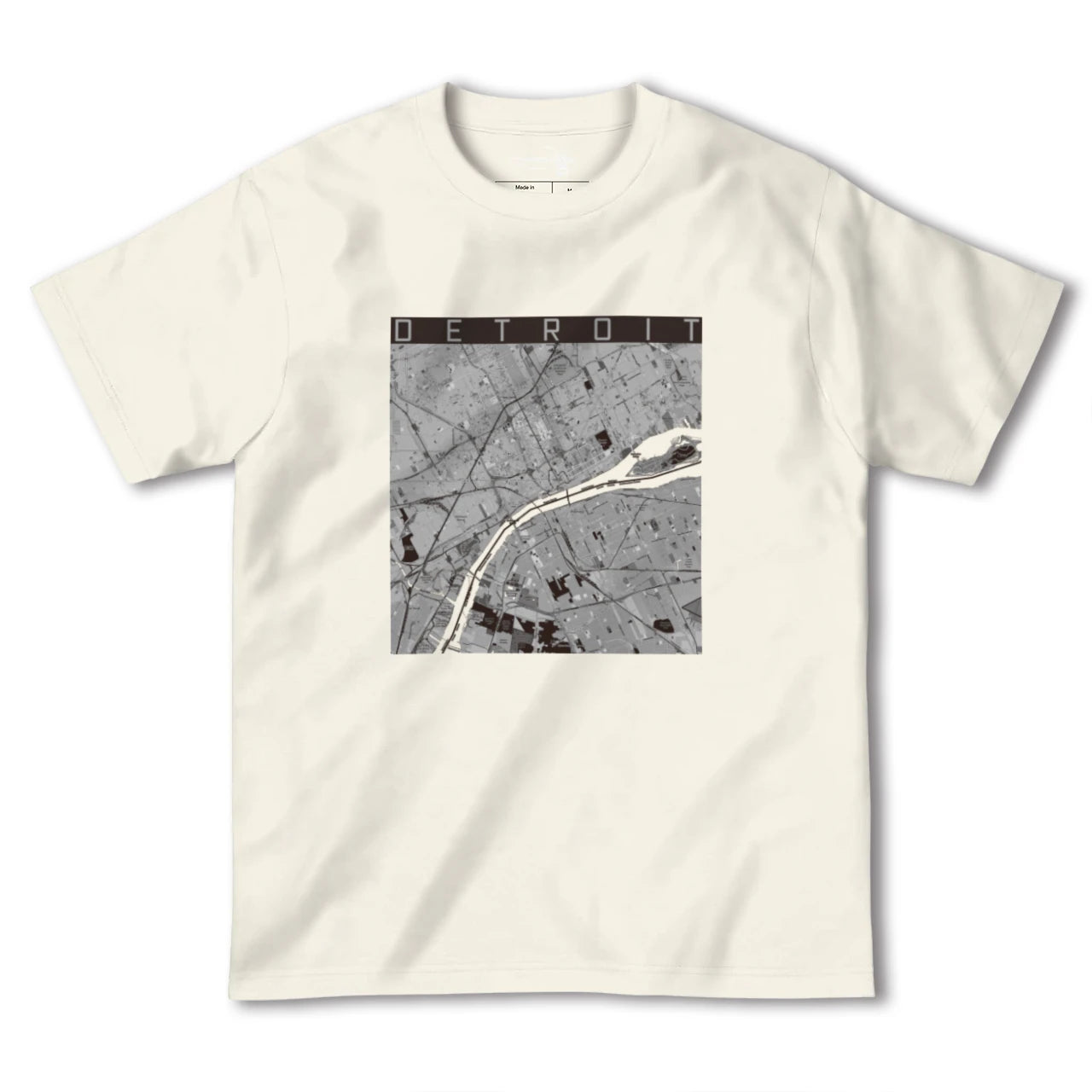 【デトロイト(アメリカ)】地図柄ヘビーウェイトTシャツ