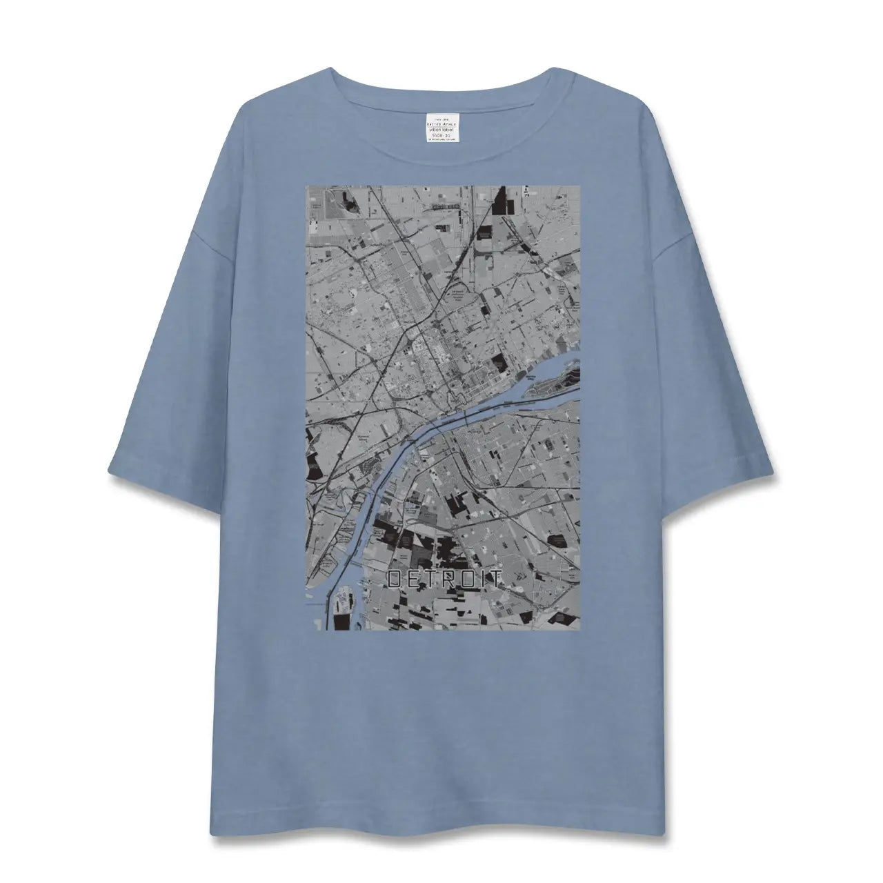 【デトロイト(アメリカ)】地図柄ビッグシルエットTシャツ