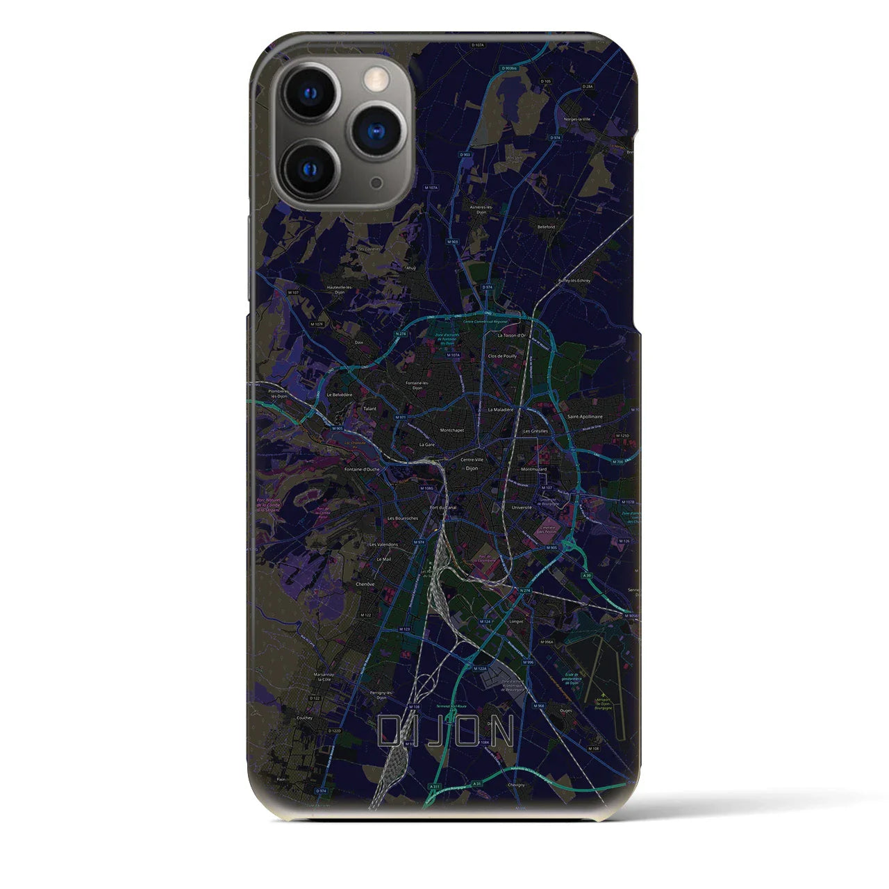 【ディジョン(フランス)】地図柄iPhoneケース(バックカバータイプ)
