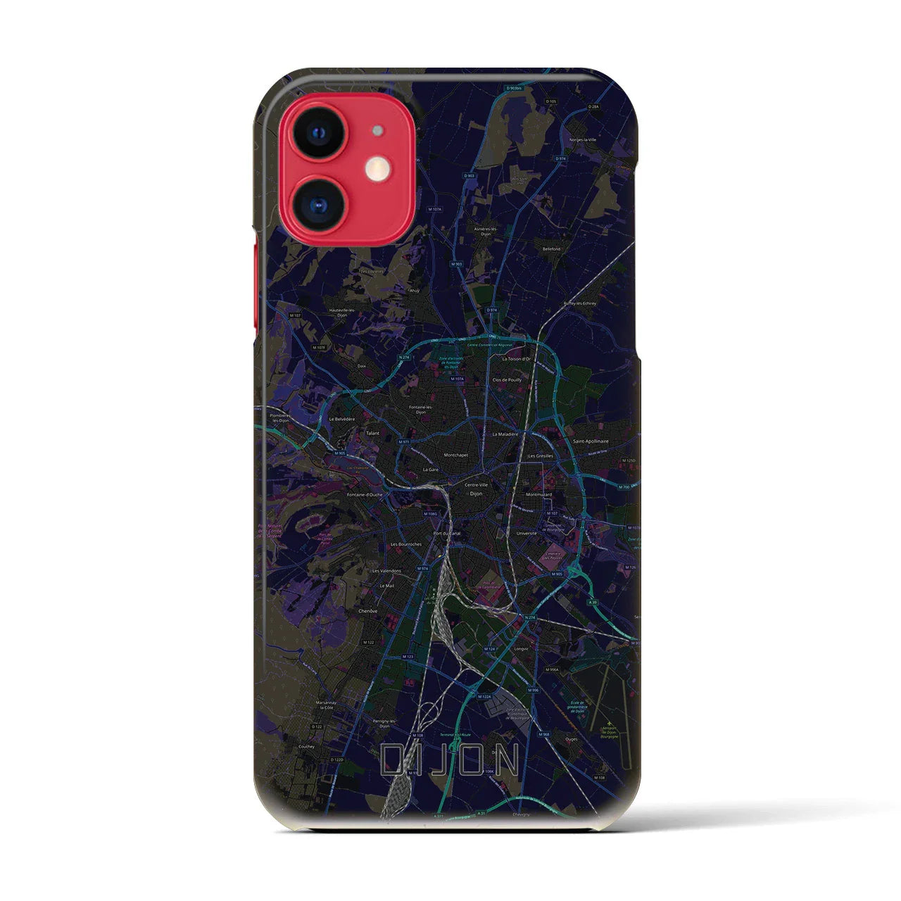 【ディジョン(フランス)】地図柄iPhoneケース(バックカバータイプ)