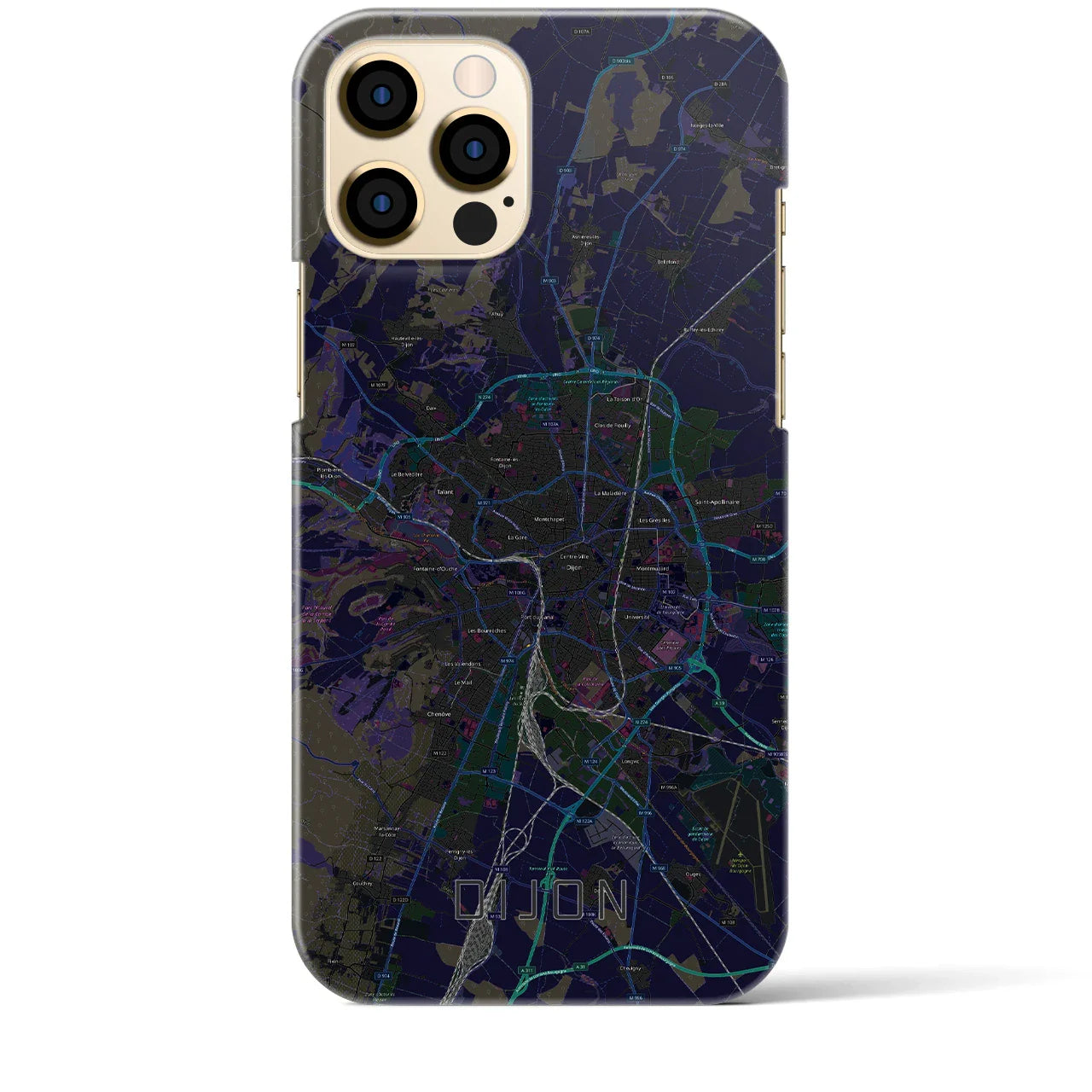 【ディジョン(フランス)】地図柄iPhoneケース(バックカバータイプ)